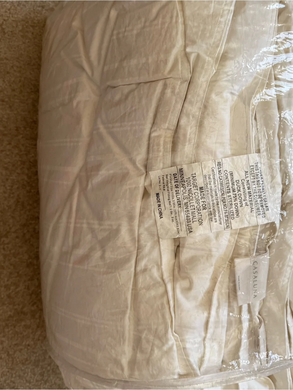 Casaluna Cream All-Season Down Comforter
